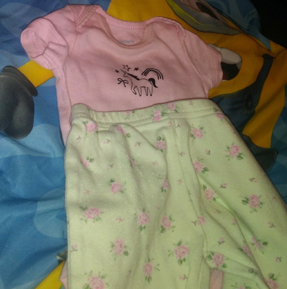 Girls onesie with footed bottoms..adorable